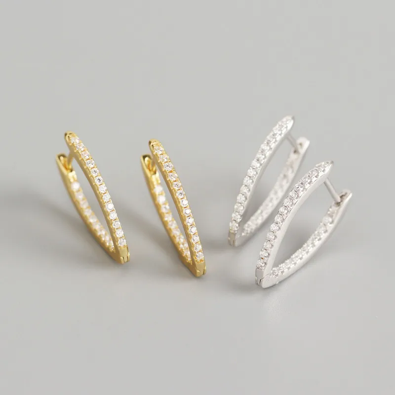 Geometric Fashion 925 Sterling Silver Gem Plating Earrings