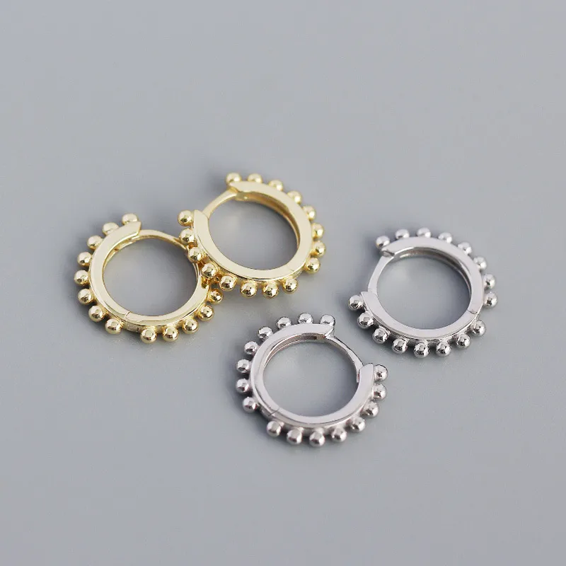 Géométrique Mode Argent Sterling 925 Pas D'Incrustation Placage Des Boucles D'Oreilles