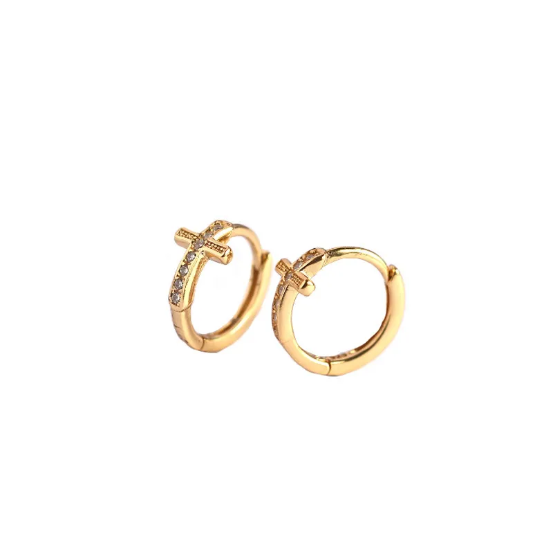 Cross Fashion Gem Plating Earrings