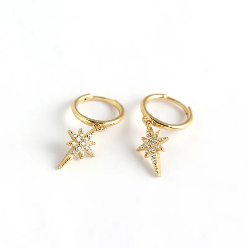 Star Fashion 925 Sterling Silver Gem Plating Earrings