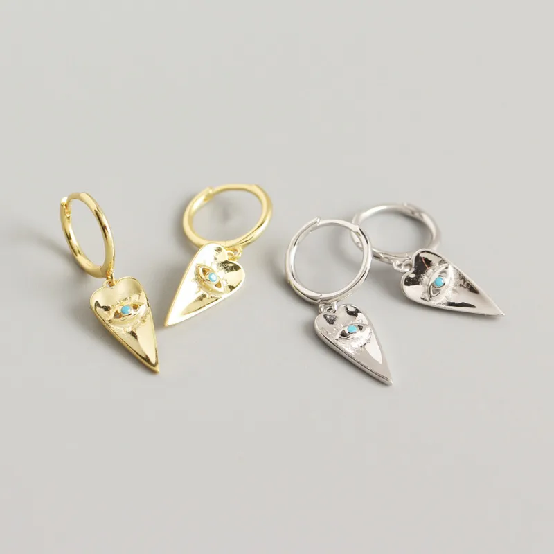 Géométrique Mode Argent Sterling 925 Gemme Placage Des Boucles D'Oreilles