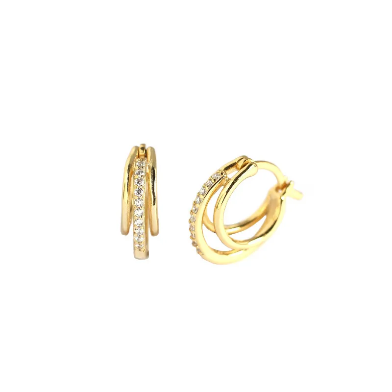 Geometric Fashion Gem Plating Earrings