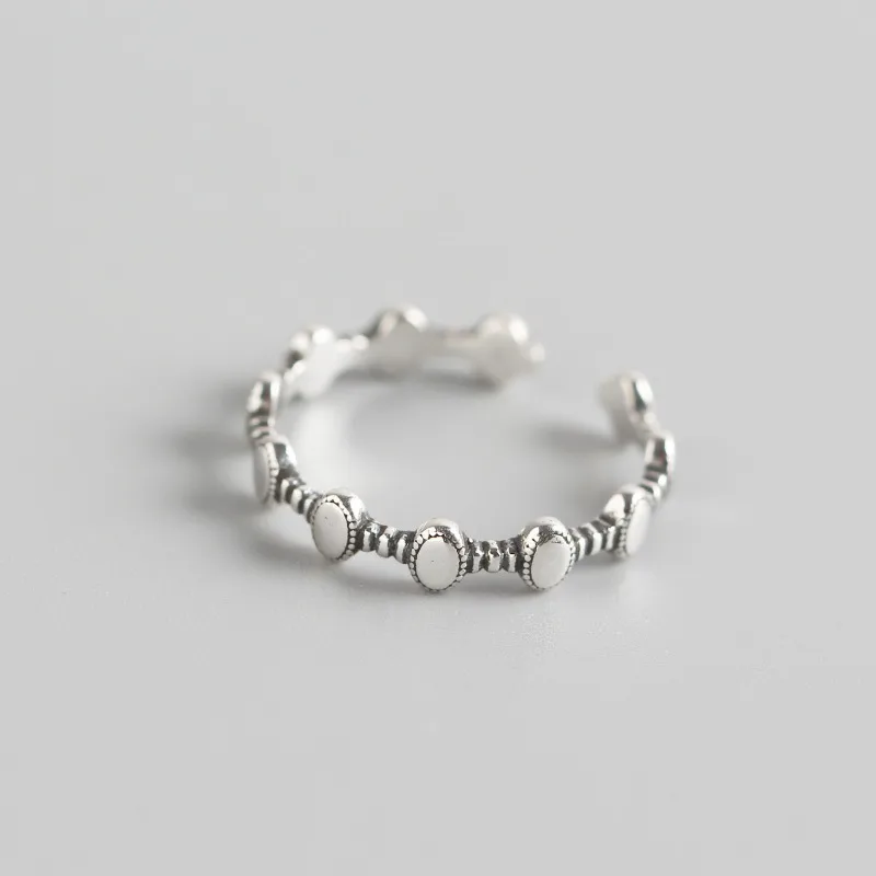 Modern Style 925 Sterling Silver Geometric No Inlaid Women'S Open Rings