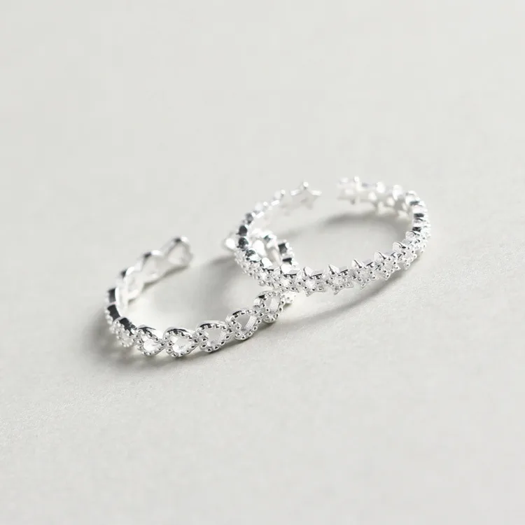 Geometric Cute Pastoral 925 Sterling Silver No Inlaid Plating Rings