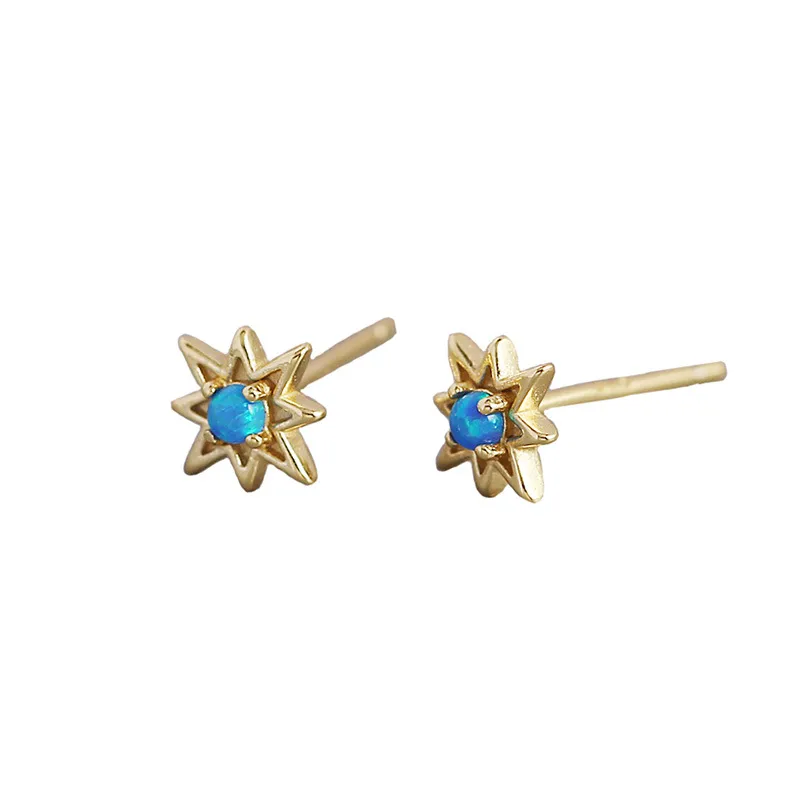 Star Fashion Gem Plating Earrings Ear Studs