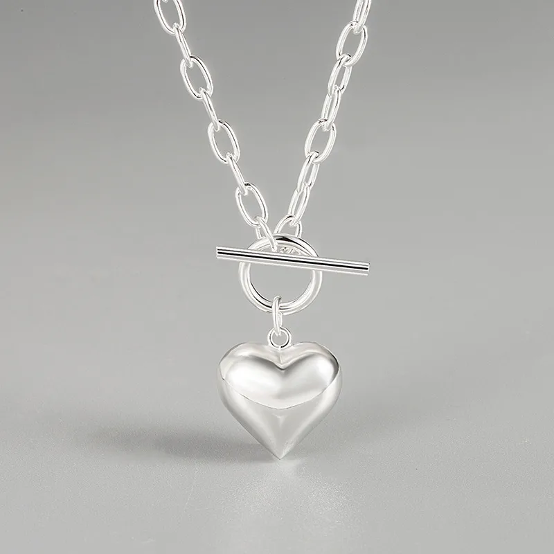 Heart Casual Luxurious Korean Style 925 Sterling Silver Pendant Necklace Wholesale