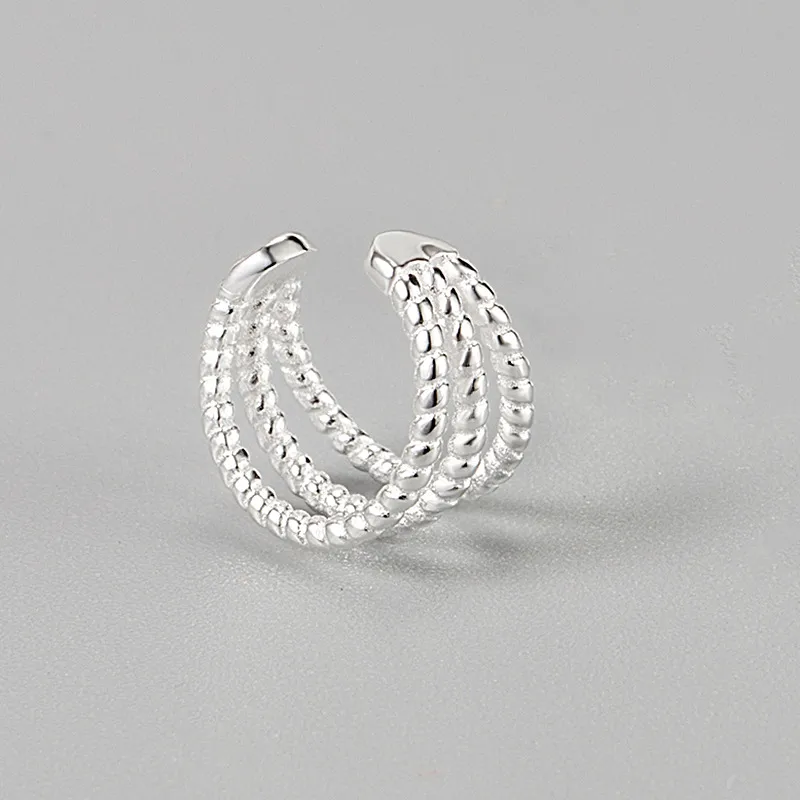 Geometric Casual Simple Style Korean Style 925 Sterling Silver No Inlaid Ear Cuffs Earrings Ear Studs