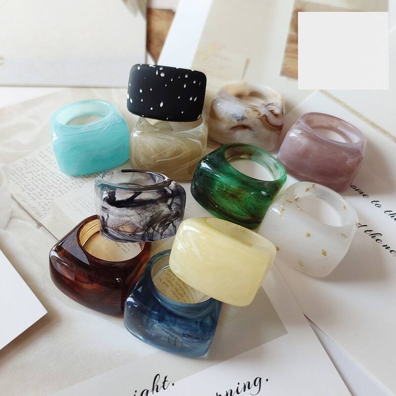 Estilo Simple Arílico Geométrico Multicolor Unisexo Anillos De Banda Ancha