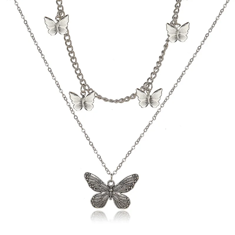 Butterfly Fashion Alloy Pendant Necklace Wholesale