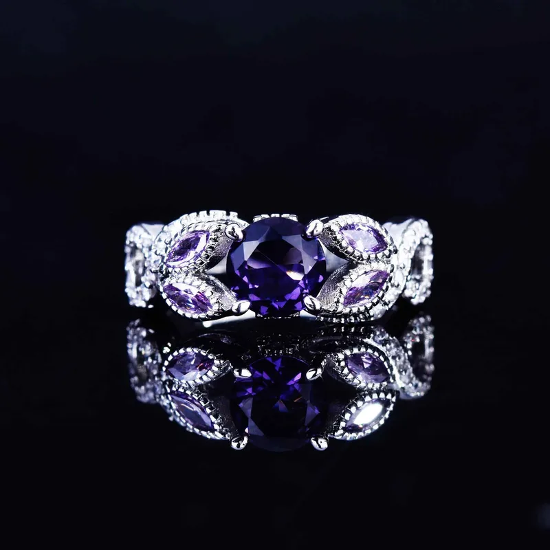 Retro Copper Flower Gem Women'S