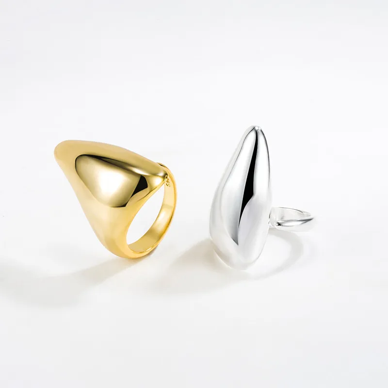 Geometric Casual Vintage Style 925 Sterling Silver 18K Gold Plated Silver Plated No Inlaid Plating Wide Band Rings Open Rings Rings