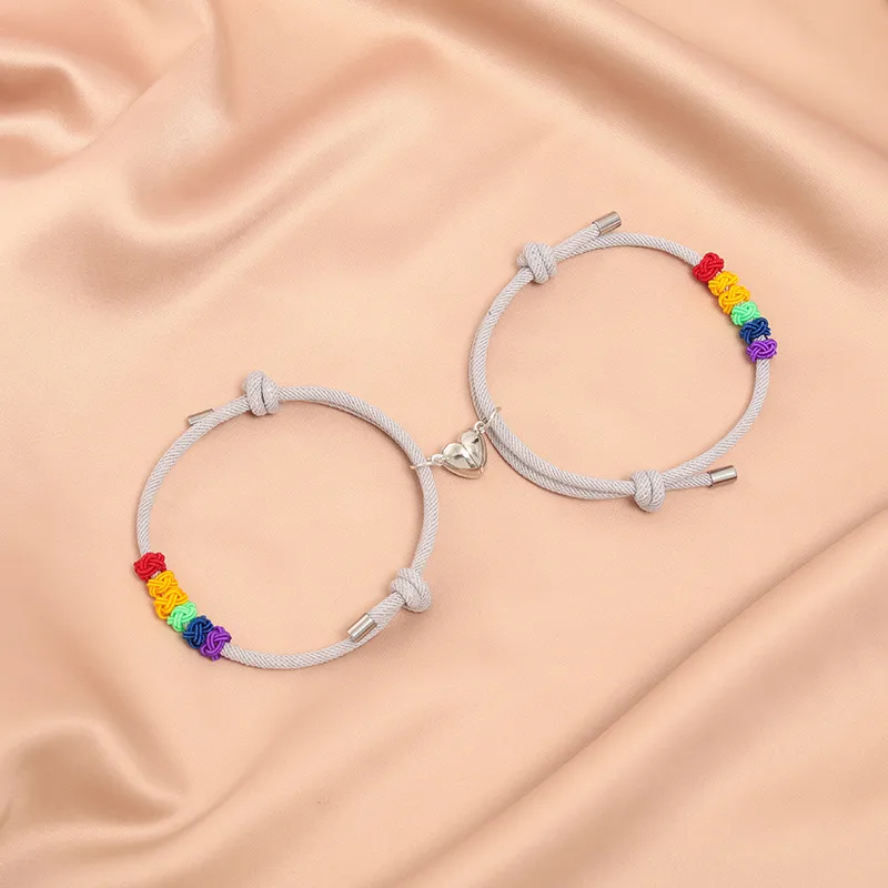 Heart Shape Simple Style Classic Style No Inlaid Alloy Rope Bracelets Wholesale