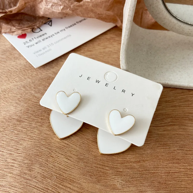 1 Par Corazón Elegante Aleación Enchapado Pendientes De Gota