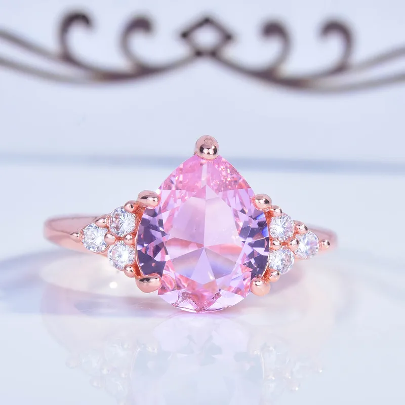 Simple Style Copper Water Droplets Diamond Artificial Gemstones Women'S