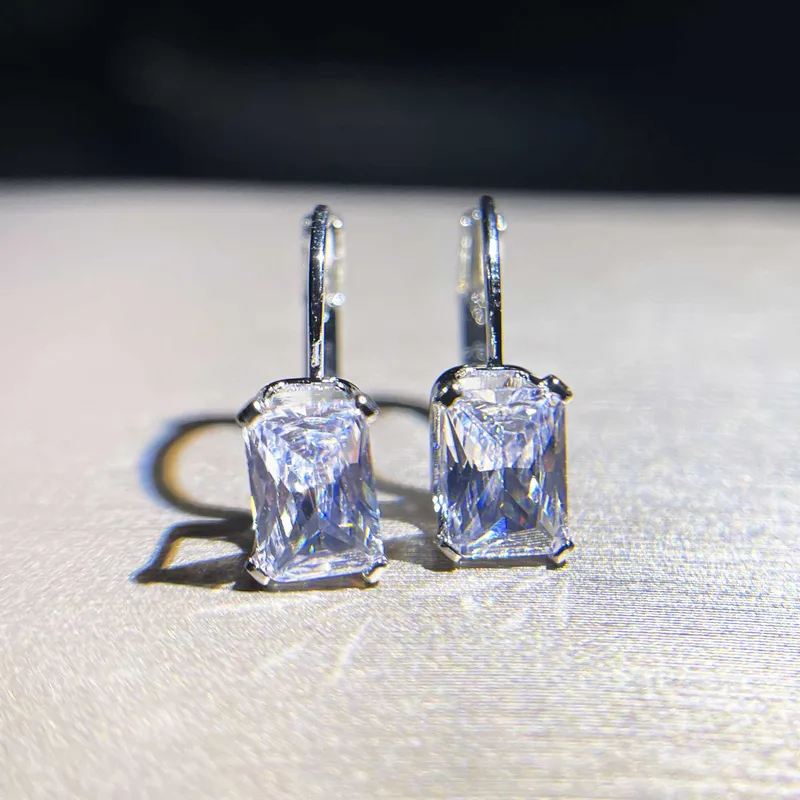 Geometric Simple Style Copper Artificial Gemstones Diamond Earrings
