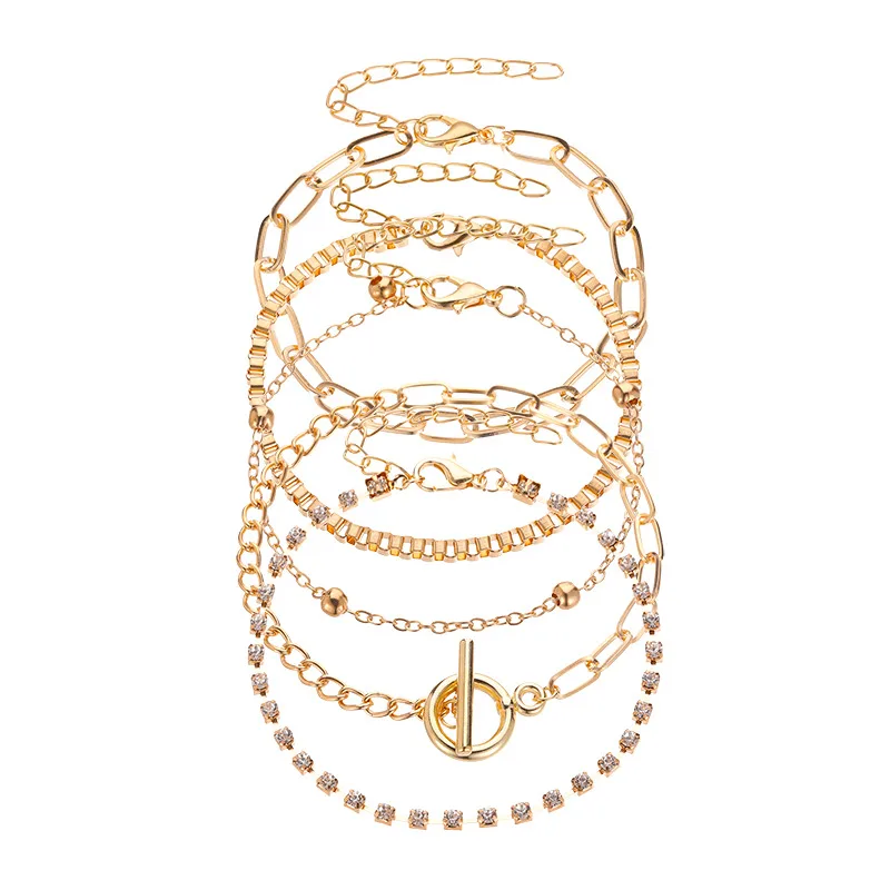 Geométrico Moda Piedras Preciosas Artificiales Aleación Pulsera Venta Al Por Mayor