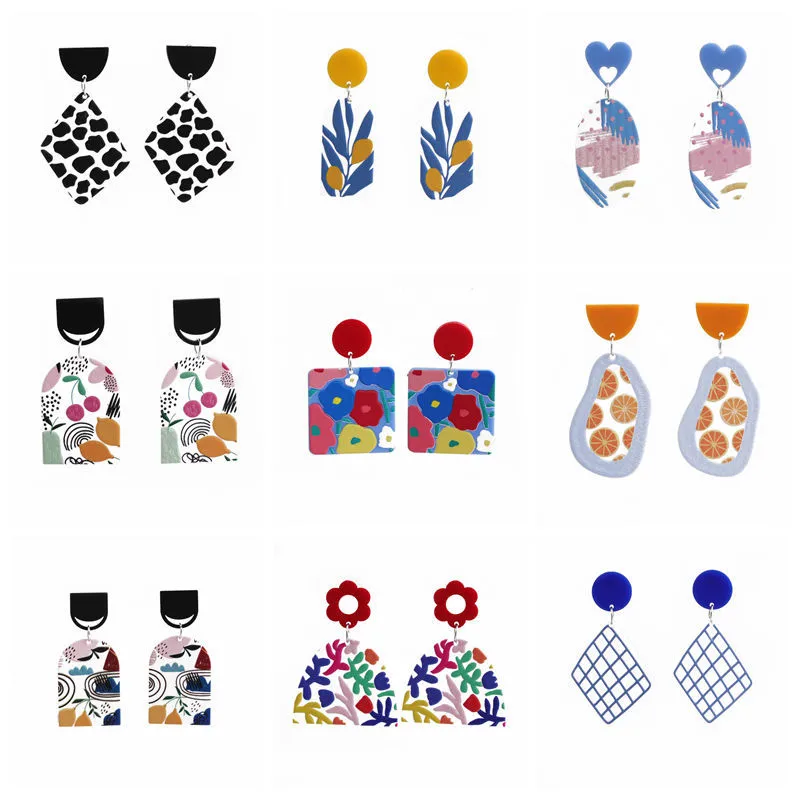 Le Pied Mode Arylique Pas D'Incrustation Des Boucles D'Oreilles