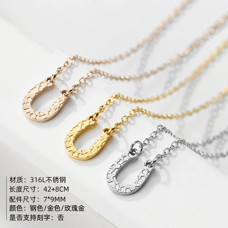 U Shape 304 Stainless Steel Necklace Wholesale