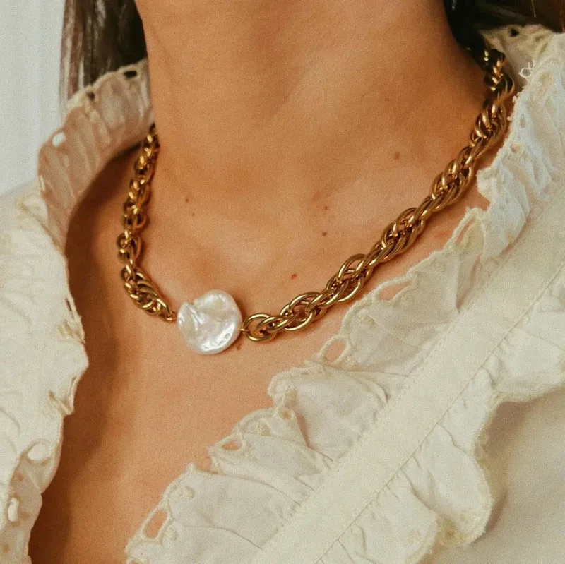 Bijoux En Gros Style Simple Géométrique Acier Inoxydable Placage Collier