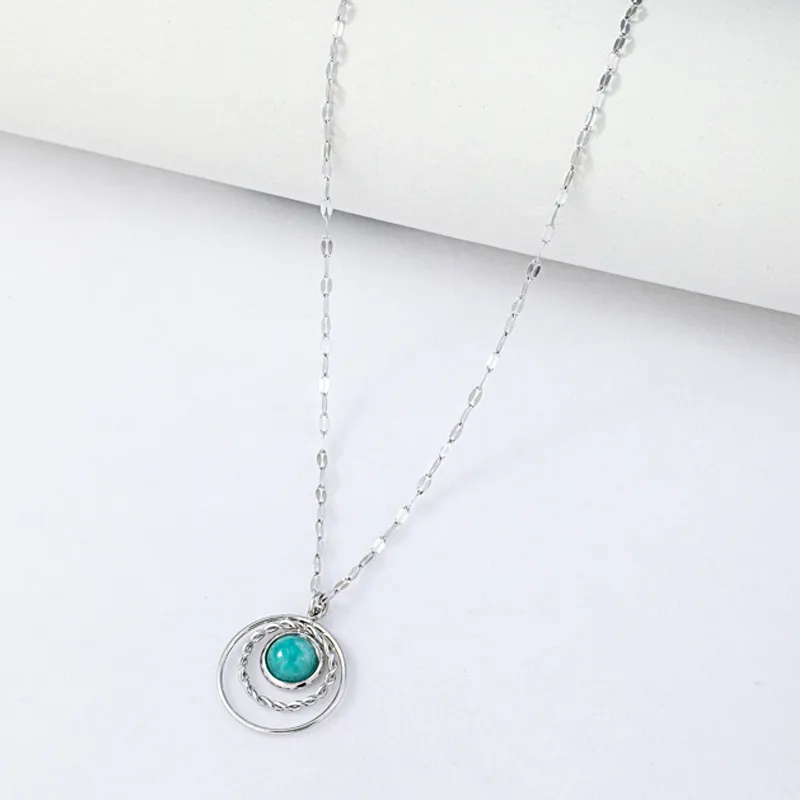 Geometric Simple Style Titanium Steel Pendant Necklace Wholesale