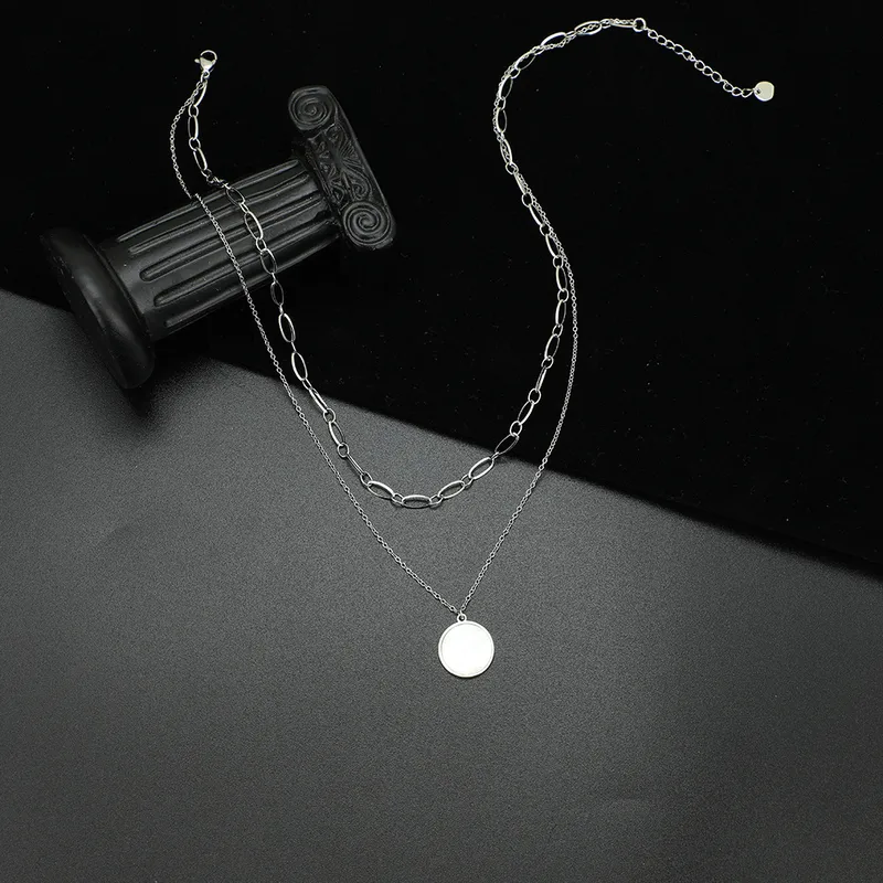 Geometric Simple Style Stainless Steel Titanium Steel Pendant Necklace Wholesale