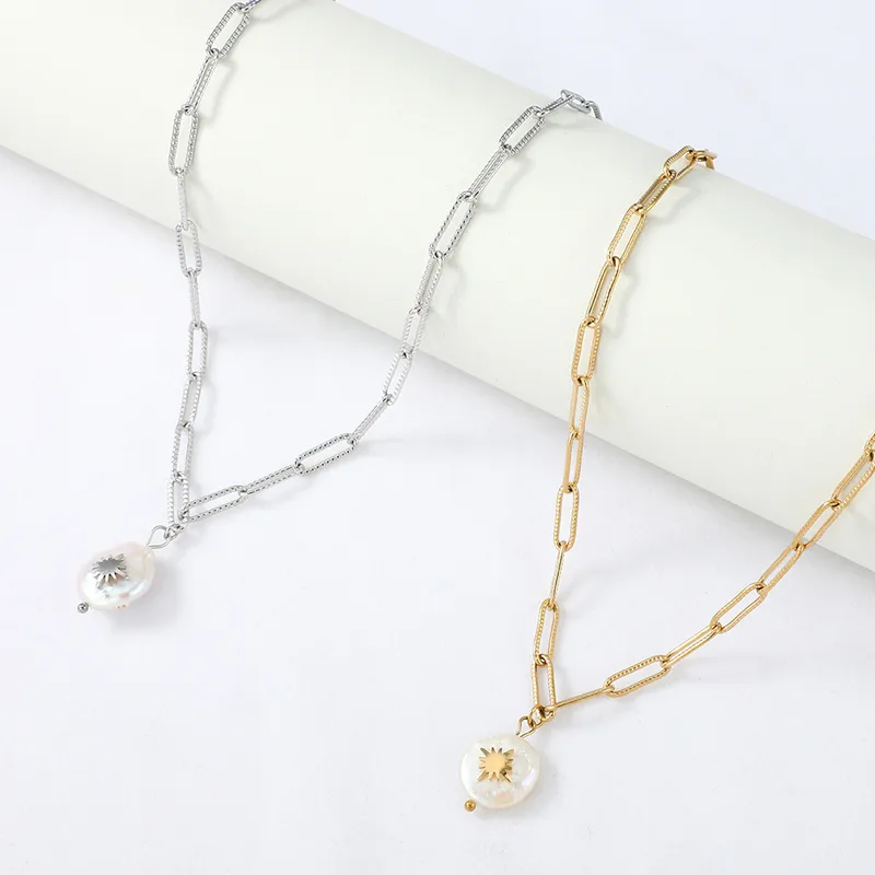 Geometric Simple Style 304 Stainless Steel Pendant Necklace Wholesale