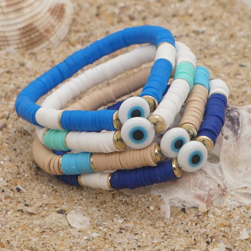 Geometric Ethnic Style No Inlaid Soft Clay Bracelets Wholesale