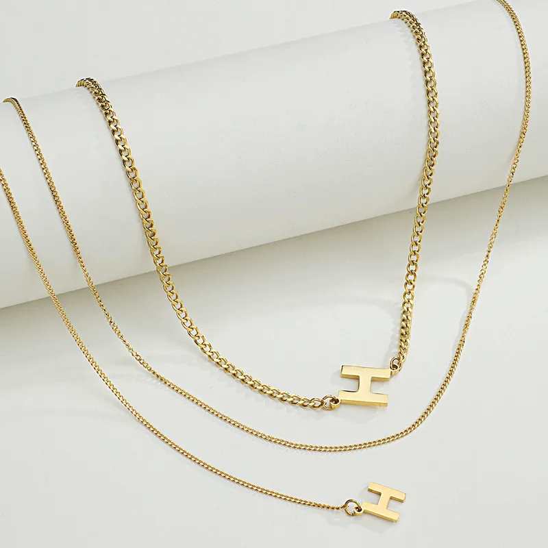 Lettre Style  Acier Inoxydable Acier Au Titane Pendentif De Gros