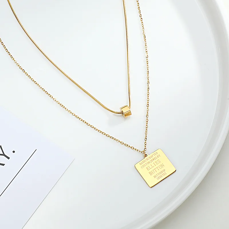 Geométrico Estilo SIN Acero Inoxidable Acero Titanio Collar Colgante Venta Al Por Mayor