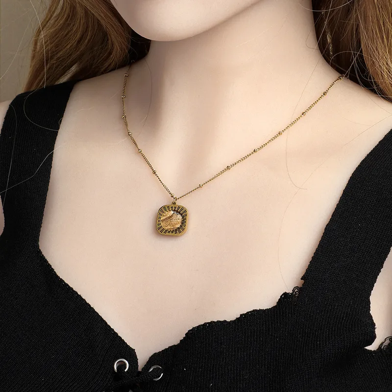 Géométrique Style  Acier Inoxydable Acier Au Titane Pendentif De Gros