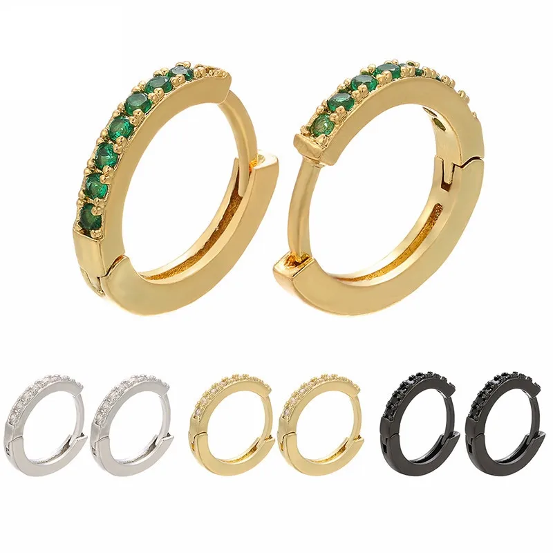 Forma De U Estilo Simple Cobre Piedras Preciosas Artificiales Enchapado Pendientes