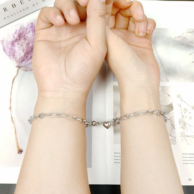 Heart Simple Style 304 Stainless Steel No Inlaid Bracelets In Bulk