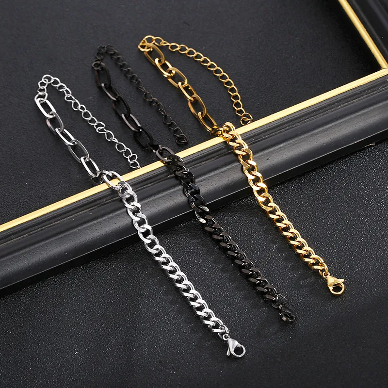 Geometric Simple Style No Inlaid Titanium Steel Bracelets Wholesale