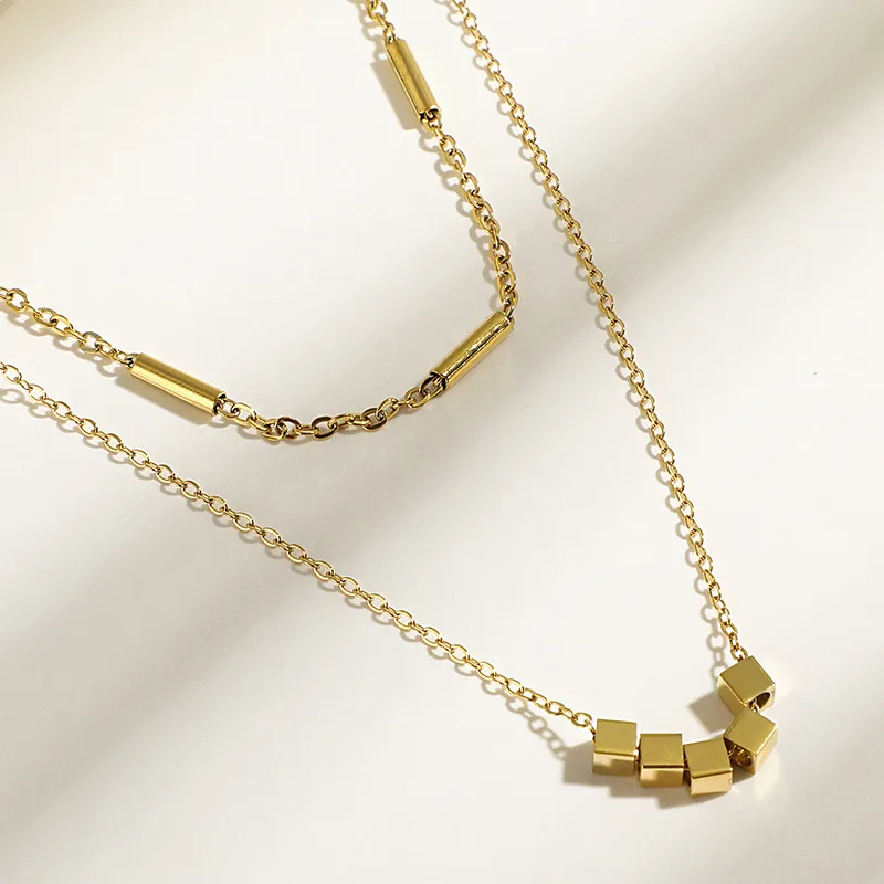 Géométrique Mode Acier Inoxydable Collier De Gros