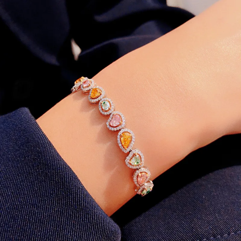 Geometric Fashion Gem Copper Bracelets Wholesale