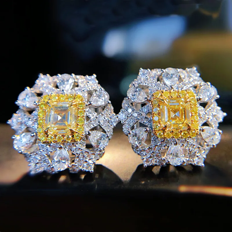 Geometric Fashion Copper Gem Earrings Ear Studs