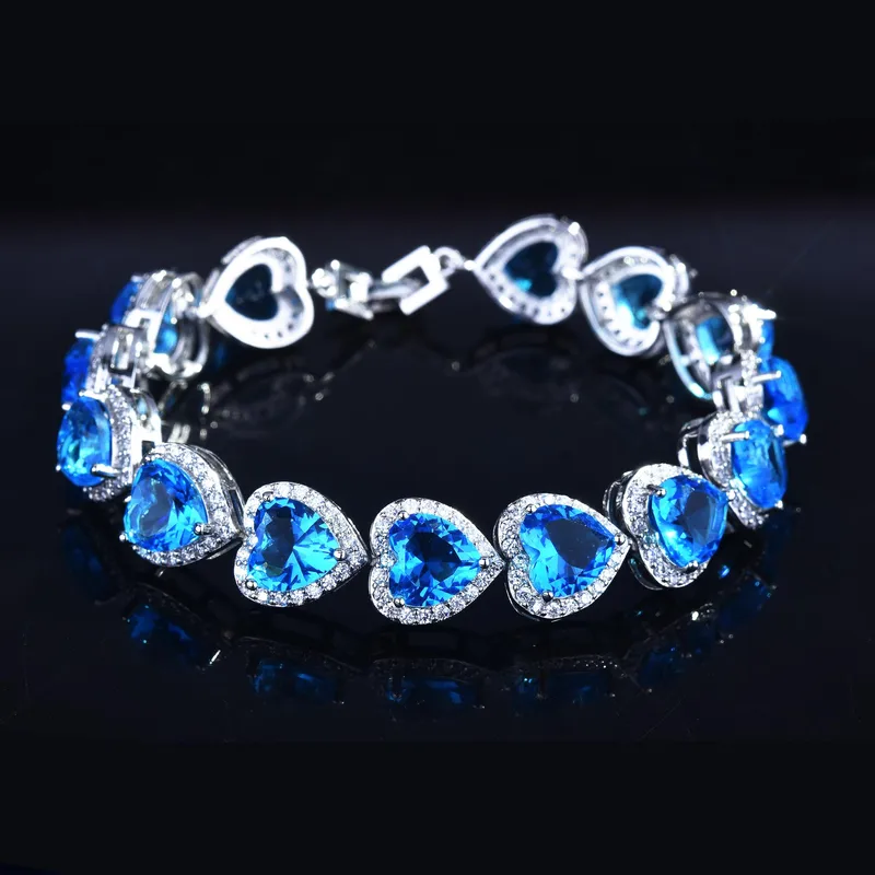 Heart Retro Artificial Gemstones Copper Bracelets Wholesale