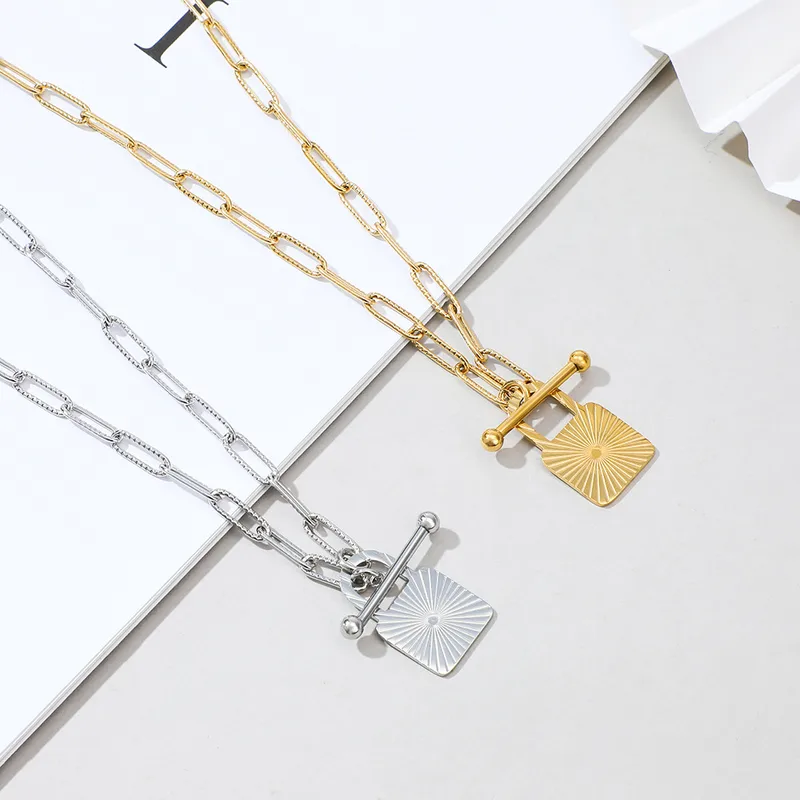 Geometric Stainless Steel Titanium Steel Pendant Necklace Wholesale