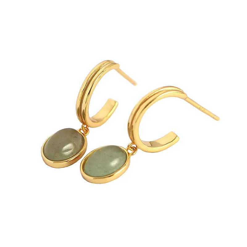 Geometric Fashion 925 Sterling Silver Gem Plating Earrings