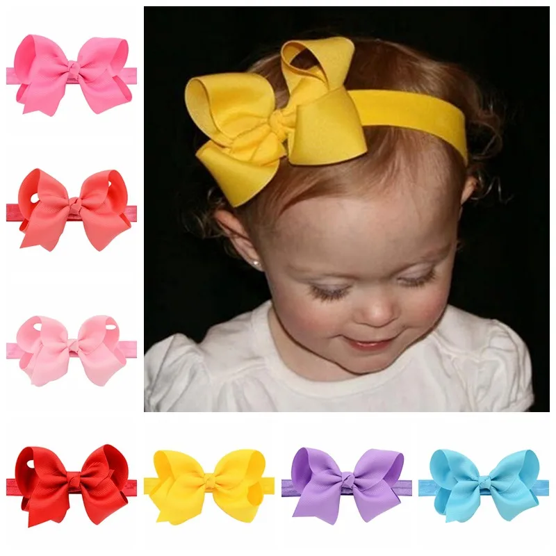 Bandeau Bébé Fait À La Main De Couleur Unie Pour Enfants En Gros