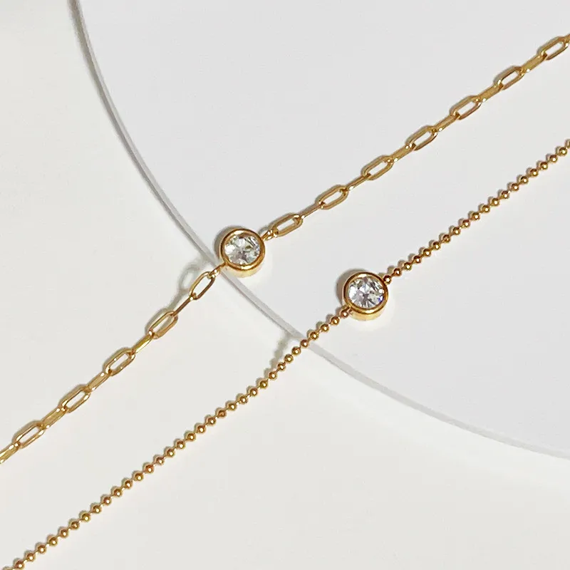 Ronda Moda Acero Titanio Circón Pulsera Al Mayoreo