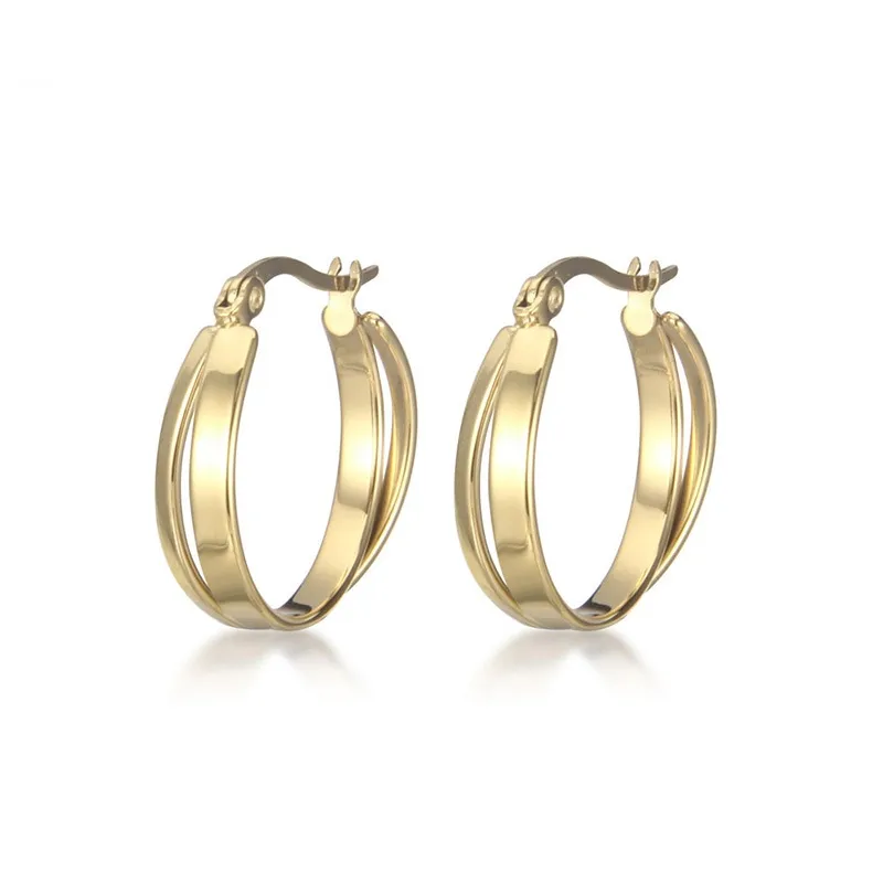 1 Piece Geometric Simple Style 304 Stainless Steel Plating Earrings