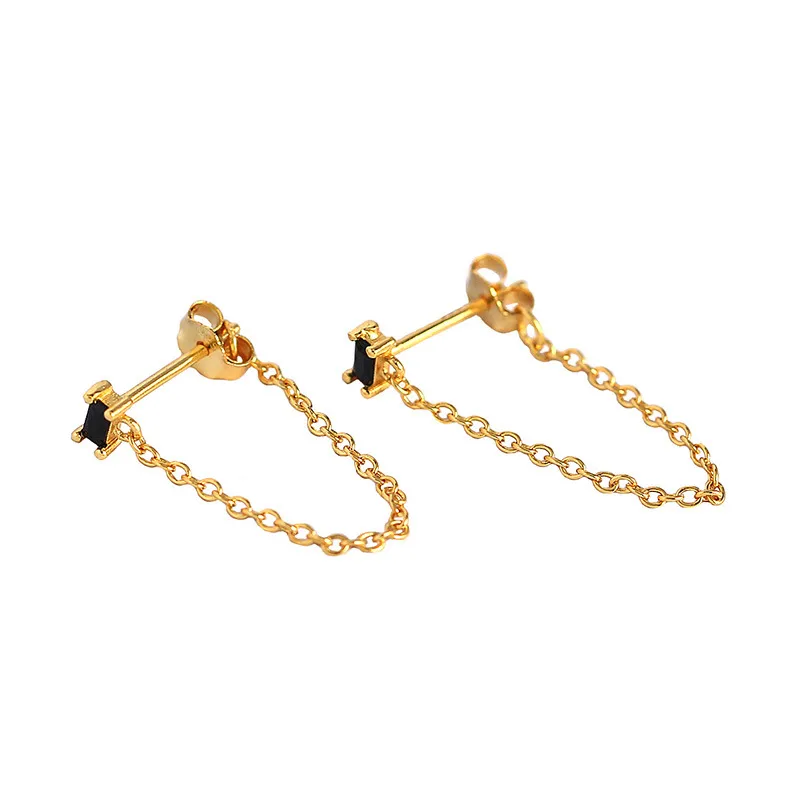 Geometric Fashion Gem Plating Earrings Ear Studs