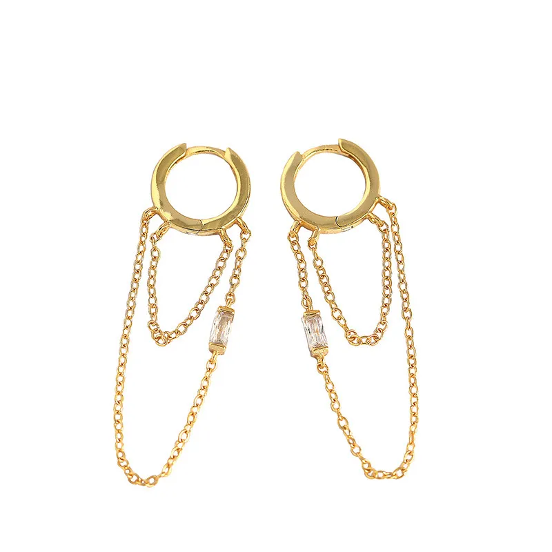 Geometric Fashion 925 Sterling Silver Gem Plating Earrings