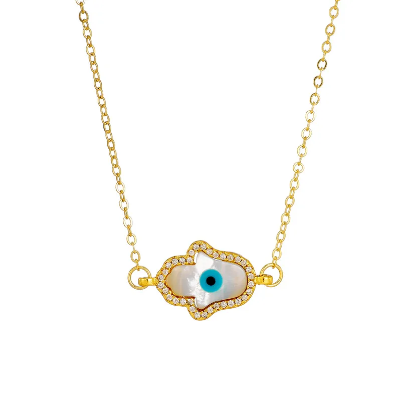 Geometric Fashion Zircon Brass Pendant Necklace Wholesale