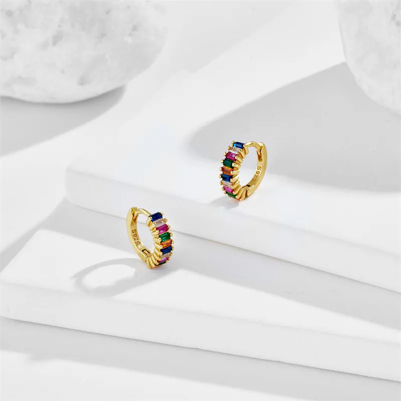 Géométrique Mode Le Cuivre Zircon Placage Des Boucles D'Oreilles
