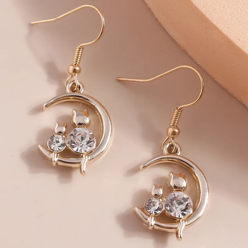 Star Alloy Zircon Plating Earrings