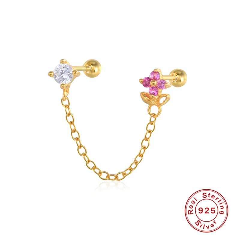 1 Piece 925 Sterling Silver Fashion Flower Zircon Plating Inlay