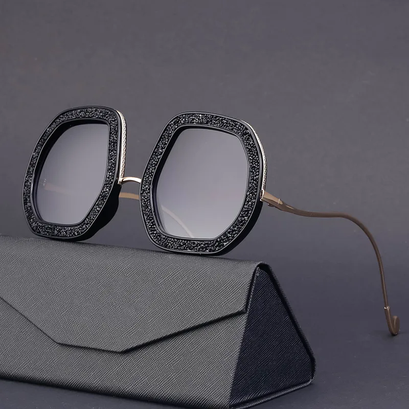 Polygon Punk Diamond Color Block Pc UV400 Full Frame Women's Sunglasses