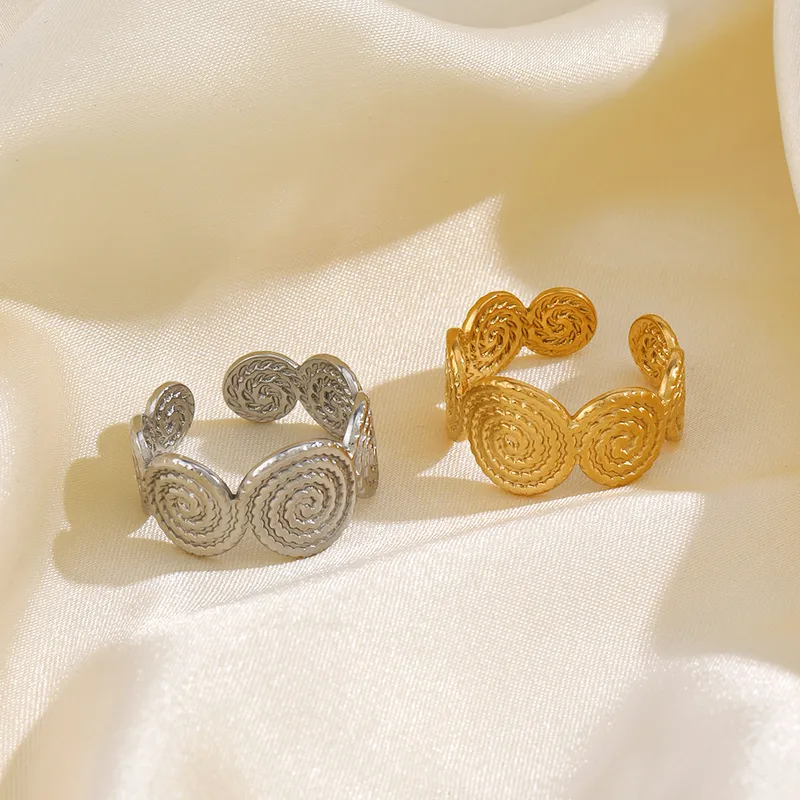 Wholesale Jewelry Spiral Simple Style 304 Stainless Steel 18K Gold ...